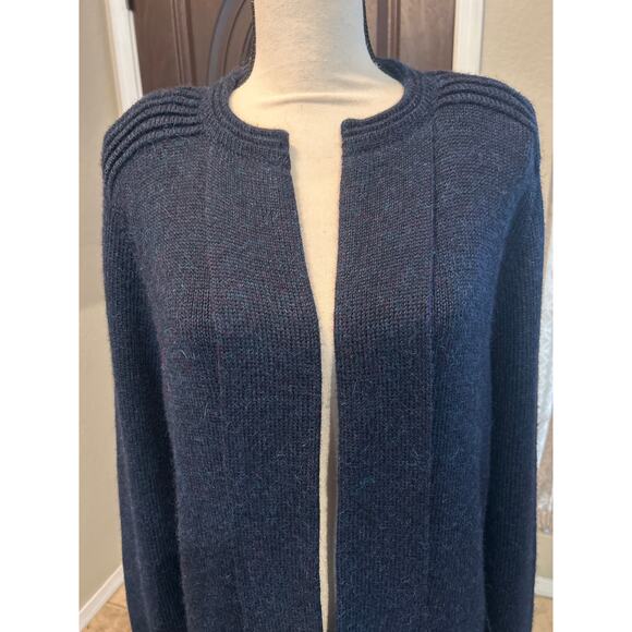 Peruvian Link Alpaca Heathered Blue Open Cardigan - Picture 2 of 12